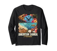 American Samoa Paradise Beach Ocean Turtle Long Sleeve T-Shirt