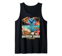 American Samoa Paradise Beach Ocean Turtle Tank Top