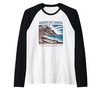 American Samoa Sacred Tide & Rooted Land Retro Art Raglan Baseball Tee
