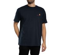 Carhartt WIP Mens Relaxed Fit American Script T-Shirt - Colour: J0XX Deep Night - Size: Small
