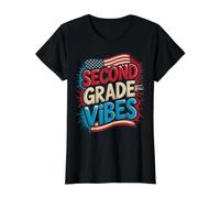 American Second Grade Vibes Bruh We Back 250 Years Teacher Value Graphic T-Shirt, Women, Black, M