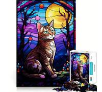American Short Hair Abstra Adult Jigsaw1000 Pieces Cognitive Train Game Tight Interlock No Gaps Calming Mental Break Activity (38x52cm)