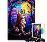 American Short Hair Abstra Jigsaw Puzzle 1000 Piece Mind Train Fun Burr Free Clean Cut Pieces Absorbing Activity for Quiet Nights (38x26cm)