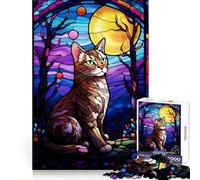 American Short Hair Abstra Jigsaw Puzzles 1000 Pieces for Teenagers Thought Training Easy Enjoyment Uniform Cut Chic Xmas Gift (38x26cm)