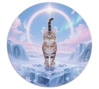 American Shorthair 1000 Pieces Jigsaws Pet Cat Round Puzzles for Adults And Kids Modern Unique Challenge Games Scene Creative 1000pcs (67.5x67.5cm)