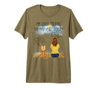 American Shorthair Cat I'm Only Talking to My Cat Today Premium T-Shirt