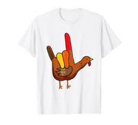 American Sign Language I Love You Thanksgiving Turkey Value Graphic T-Shirt