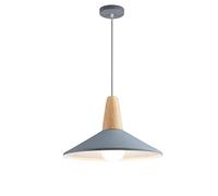 American Simple Macaron Pendant Light, Daily Home Personality Fixture, Wooden Metal Lampshade, E27 Base 1-Head Color Hanging Luminaire, for Kitchen Island, Dining Table,