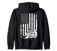 American Skid Steer Operator USA Construction Crew Zip Hoodie