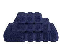 American Soft Linen, 3 Piece Towel Set, 1 Bath Towel 1 Hand Towel 1 Washcloth, Super Soft and Absorbent, 100% Turkish Cotton Towels for Bathroom and Kitchen Shower Towel, Navy Blue