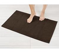 American Soft Linen Bath Rug, 20 in 34 in 100% Cotton Bath Mats Rugs for Bathroom, Slip Reducer Washable Shaggy Form Area Rugs, Brown Bath Rug