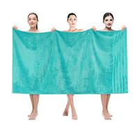 American Soft Linen, Bath Sheet 35 in 70 in, 100% Turkish Cotton, Jumbo Large Bath Towel Sheet, Premium Quality Luxury Towels for Bathroom, Soft Absorbent Bath Sheet Towels, Turquoise Blue