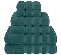 American Soft Linen Luxury 6 Piece Towel Set, 2 Bath Towels 2 Hand Towels 2 Washcloths, 100% Turkish Cotton Towels for Bathroom, Colonial Blue Towel Sets