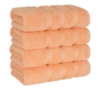 American Soft Linen Luxury Hand Towels for Bathroom, 600 GSM Heawy Weight 16x28 Size 100% Cotton Turkish 4 Piece Hand Face Towel Set, Peach Hand Towels