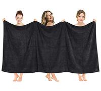 American Soft Linen Oversized Bath Sheet 40x80 Extra Large for Bathroom, 100% Cotton Turkish Jumbo Bathsheet Towels for Adults, Black Bath Sheet