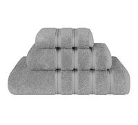 American Soft Linen Premium 3 Piece Towel Set, 1 Bath Towel 1 Hand Towel 1 Washcloth, 100% Cotton Turkish Towels for Bathroom, Light Grey Towel Set