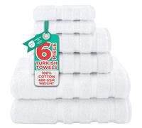 American Soft Linen Premium, Luxury Hotel & Spa, 6 Piece Towel Set, 100% Genuine Turkish Cotton for Maximum Softness and Absorbency, [Worth $78.95] (WHITE)