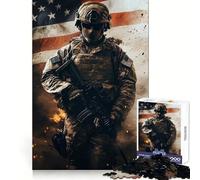 American Soldier 1000 Piece Jigsaw Puzzle for Adults Logical Think Soft Distraction Seamless Lock Festive Present (38x52cm)