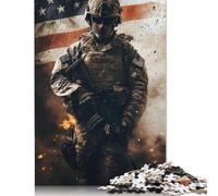 American Soldier Puzzle Jigsaws 500 Pieces for Adults Wooden Puzzles for Adults Jigsaw Puzzles for Adult 500pcs (52x38cm)