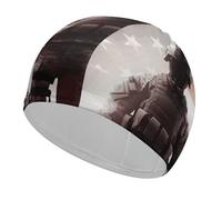 American Soldier Swim Cap Unisex Adult Swimming Cap Non Slip Pool Hat Comfortable Durable Easy to Put On and Off Waterproof Swim Hat Keep Hair Dry