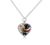 American Soldiers And Eagles Pet Urn Necklace for Dog Cat Ashes Heart Pets Cremation Keepsake Waterproof Pendant Memorial Jewelry Pendants Gifts for Women Men