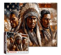 American South Africans 1000 Piece Jigsaw Puzzles for Adults Native Warriors Puzzles Vintage American Tribal Puzzle for Home Decoration Gifts Family Puzzle Perfect for Game Nights 19.7" x 27.6 "
