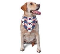 American South Korea Flag Dog Bandanas Triangle Scarf for Cats and Dogs Adjustable Pet Neck Accessory Decorative Washable Durable