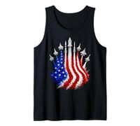 American Space Rockets Patriotic Fourth of July Trails Tank Top