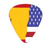 American Spain Flag 12 Pack Guitar Picks Plectrums,4 pieces in each of 3 sizes, Suitable for a wide range of stringed instruments