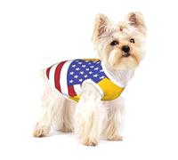 American Spain Flag Cotton Dog Shirt - Soft Breathable Dog Shirt for Dogs Cats Boy Girl Pet Tshirt,Suitable for Small Pets