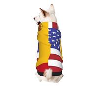 American Spain Flag Dog Hoodie for Small, Soft Breathable, Pet Clothes for Small