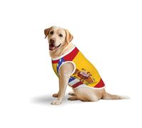 American Spain Flag Dog Pure Cotton Tshirts for Medium & Large Dogs,Breathable Stretchy Tank Top Sleeveless Vest Tee Shirt