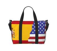American Spain Flag Hand Travel Bag. For Men And Women. Durable Material And Stylish Design, Suitable For Business And Leisure Travel., Black, One Size