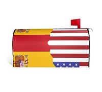 American Spain Flag It is a Waterproof Fabric Mailbox Cover with a Print on one Side and a Curved Opening on one Side.