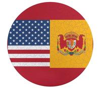 American Spain Flag Jigsaw Puzzle Challenging Round Animals Puzzle Wooden Jigsaw Puzzles for Adults Families 195 PCS