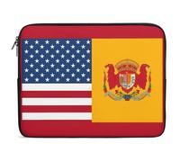 American Spain Flag Laptop Sleeve 10inch Laptop Protective Case for Women Men Shockproof Computer Cover Portable Notebook Briefcases Computer Carrying Bag Lap Top Protector Compatible with Notebooks