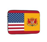 American Spain Flag Laptop Sleeve Bag 12 Inch, Waterproof Shockproof Laptop Case Bag Computer Skin Bags Lightweight Tablet Carrying Case