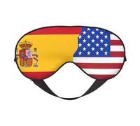American Spain Flag Light Blocking Sleep Mask Adjustable Comfortable Soft Eye Cover Reversible Night Rest