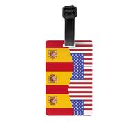 American Spain Flag Luggage tag Hanger Protects Privacy and is a Must-Have for Travel and is Durable