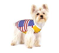 American Spain Flag Medium Stretchy Dog T-Shirts Soft Cool Sleeveless Stripe Vests Breathable Clothes for Puppy Kitty Cats Small.