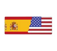American Spain Flag Mouse Pad 11.8x31.5 in. Non-Slip Base for RGB Keyboard, Mouse and Laptop, Suitable for Gaming and Office.