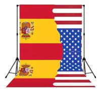 American Spain Flag Print Backdrop For Photoshoot, Photo Backdrop Background Curtain For Photography Portraits(No Stand)