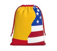 American Spain Flag Print Convenient Drawstring Gift Wrapping Bag Lightweight Comfort Suitable All Occasions