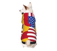 American Spain Flag Print Dog Hoodie Sweatshirt For Small Dogs, Warm, Soft And Breathable Pet Clothes, Easy To Wear Jumper For Winter And Fall Warm