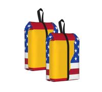 American Spain Flag Print Trainer Bag Portable Boot Bag with Zipper Closure Storage Pouch for Travel Home-2pcs