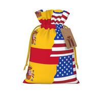 American Spain Flag Print Xmas Drawstring Wrapping Bags For Xmas Package Storage, Christmas Party Supplies Favors