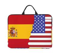 American Spain Flag Printed Laptop Sleeve 16.5 * 12.2", Business and Casual Dual use, Suitable for Some laptops