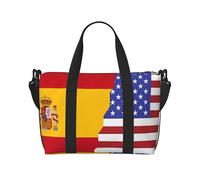 American Spain Flag Printed Travel Bag Large Gym Tote, Weekend & Business Trip Crossbody Shoulder Bag, Lightweight