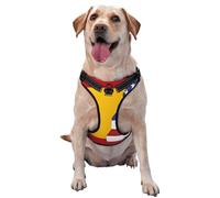 American Spain Flag reflective Oxford unobstructed pet vest, easy to control handle, suitable for small, medium and large dogs
