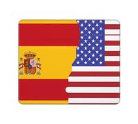 American Spain Flag Square The Mouse pad 10x12in - Non-Slip Rubber Base Mousepad/Desk Mat Stitched Edges for Office Laptop